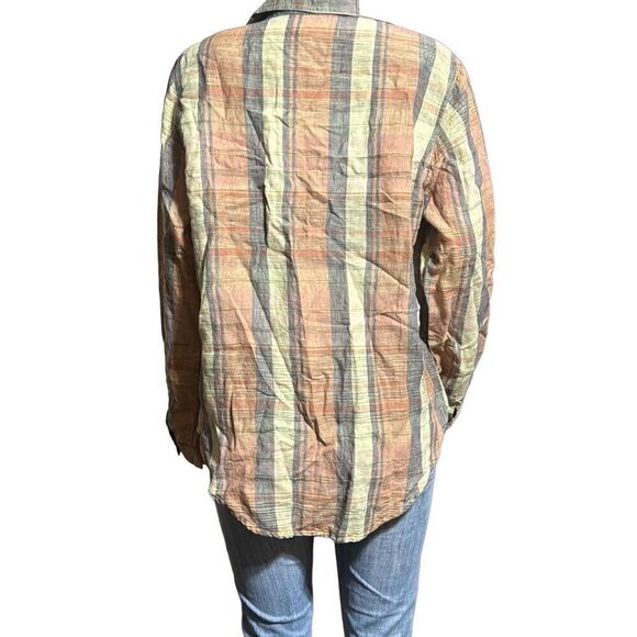 Pulp Linen long sleeve button-up multiple color pocket shirt L - Picture 4 of 6